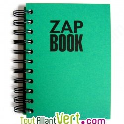 Bloc spirale uni recycl� A6 80g 320 pages Vert ZapBook