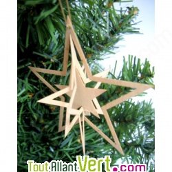 Lot de 5 d�corations de no�l suspensives en 3D pour sapin de No�l en bois