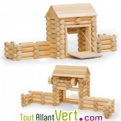 Jeu de construction Fort en bois  80 pices Varis