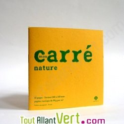 Carnet carr� recycl� rustique jaune et blanc 32p 14x14 cm