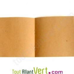 Carnet carr� recycl� rustique jaune et brun 32p 14x14 cm
