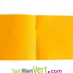 Carnet carr� recycl� rustique jaune et jaune 32p 14x14 cm