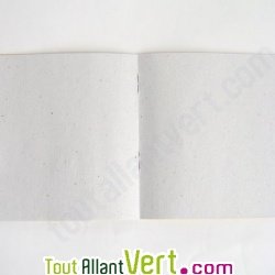 Carnet carr� recycl� rustique jaune et blanc 32p 14x14 cm