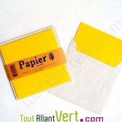 Enveloppes recycl�es rustiques blanc 90g, 15x15 + cartes jaune 250g, 14x14, lot de 10