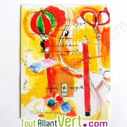 Cahier recycl� 17x22cm grands carreaux 48 pages l\'�colier �colo