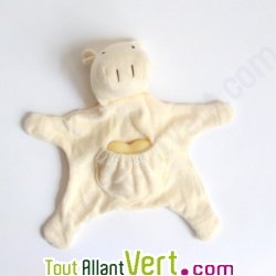 Chiffon de toilette hippopotame en coton bio + savon au lait de ch�vre