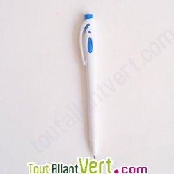 Stylo bille bleu en plastique 100% recycl� r�tractable