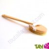 Brosse de massage avec manche en bois et soie naturelle, 43 cm