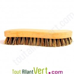 Brosse de m�nage dure, fibre v�g�tale ergonomique en S