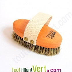 Brosse de massage de luxe en bois, fibre v�g�tale et crin, 14 cm