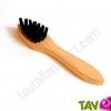 Brosse  cirer en bois de htre et crin de cheval, 18 cm