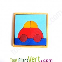 Puzzle voiture et son socle en bois, 8 pi�ces, 1 an+