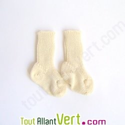 Chaussette enfant 100% pure laine vierge, �cru, nouveau n�, pointure 15/16