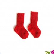 Chaussette enfant 100% pure laine vierge, rouge, nouveau n, pointure 15/16