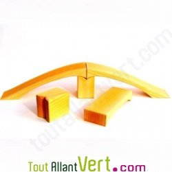 Pont en bois naturel pour petite voiture, 84 cm