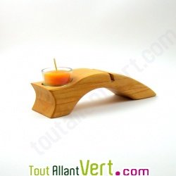Arche en bois + bougie dans un pot en verre, 20 cm