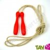 Corde � sauter, bois et jute, rouge