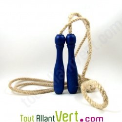 Corde  sauter, bois et jute