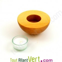Bougeoir de table en bois, demi-cercle