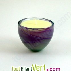 Bougie parfum�e lavande 100% bio + verre recycl�