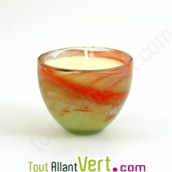 Bougie parfum�e orange douce 100% bio + verre recycl�