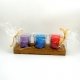 Bougies votives + verre recycl�, lot de 3