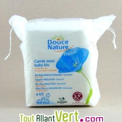 Grand carr� de coton pour b�b� en coton bio x40