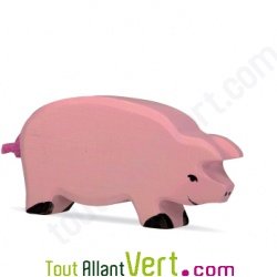 Cochon rose en bois 6,5 cm