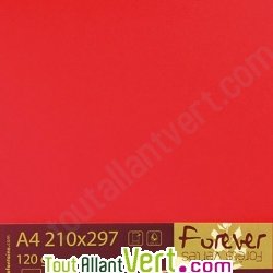 Papier couleur recycl�e A4 Forever Rouge 160g