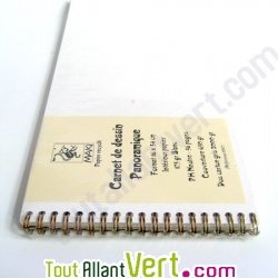 Carnet de dessin panoramique 18x34cm, 50p 220g Blanc