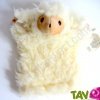 Marionnette agneau touffu 100% laine 27cm