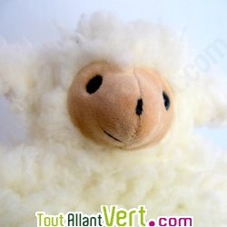 Marionnette agneau touffu 100% laine 27cm