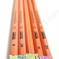 Crayon graphite de bois naturel 2B 100% 