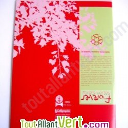 Cahier recycl� petits carreaux 24x32cm 96p Rouge Forever