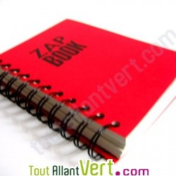 Bloc spirale uni recycl� A6 80g 320 pages Rouge ZapBook