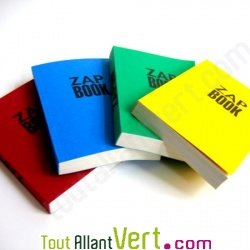 Bloc uni encoll recycl A6 Noir 320pages ZapBook