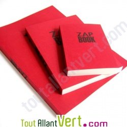 Bloc uni encoll� recycl� A6 80g 320 pages Rouge s�rie ZapBook