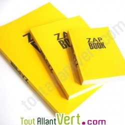 Bloc uni encoll� recycl� A6 80g 320 pages Jaune s�rie ZapBook