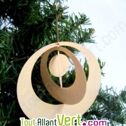 Lot de 5 d�corations de no�l suspensives en 3D pour sapin de No�l en bois