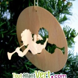 Lot de 5 d�corations de no�l suspensives en 3D pour sapin de No�l en bois