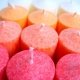 Lot de 12 bougies mini-cylindres en st�arine v�g�tale 4 coloris
