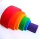 Arc en ciel en bois empilable, 6 pi�ces, 17 cm