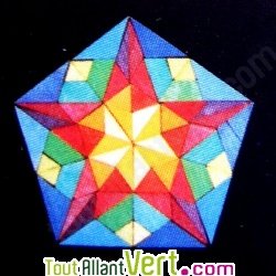 Puzzle cr�atif Mandala Grande Etoile Arc-en-ciel magn�tique