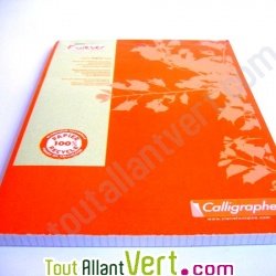 Bloc recycl� petits carreaux A4 200p Orange Forever