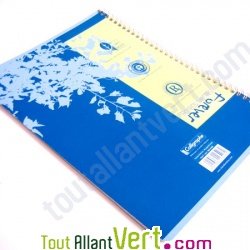 Cahier � spirale recycl� lign� A4 96p Bleu Forever