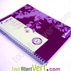 Cahier � spirale recycl� lign� A4 180p Violet Forever