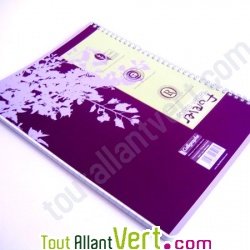 Cahier � spirale recycl� lign� A4 180p Violet Forever