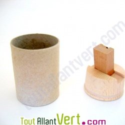 Taille-crayon bois avec r�servoir en carton recycl�