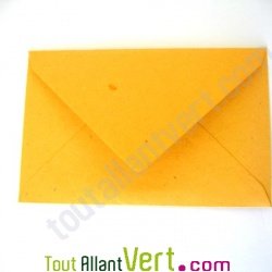 Enveloppes recycl�es rustiques jaune +cartes jaunes x20