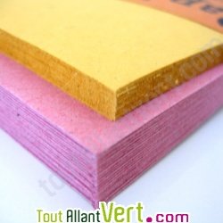 Enveloppes recycl�es rustiques framboise + cartes jaunes x20